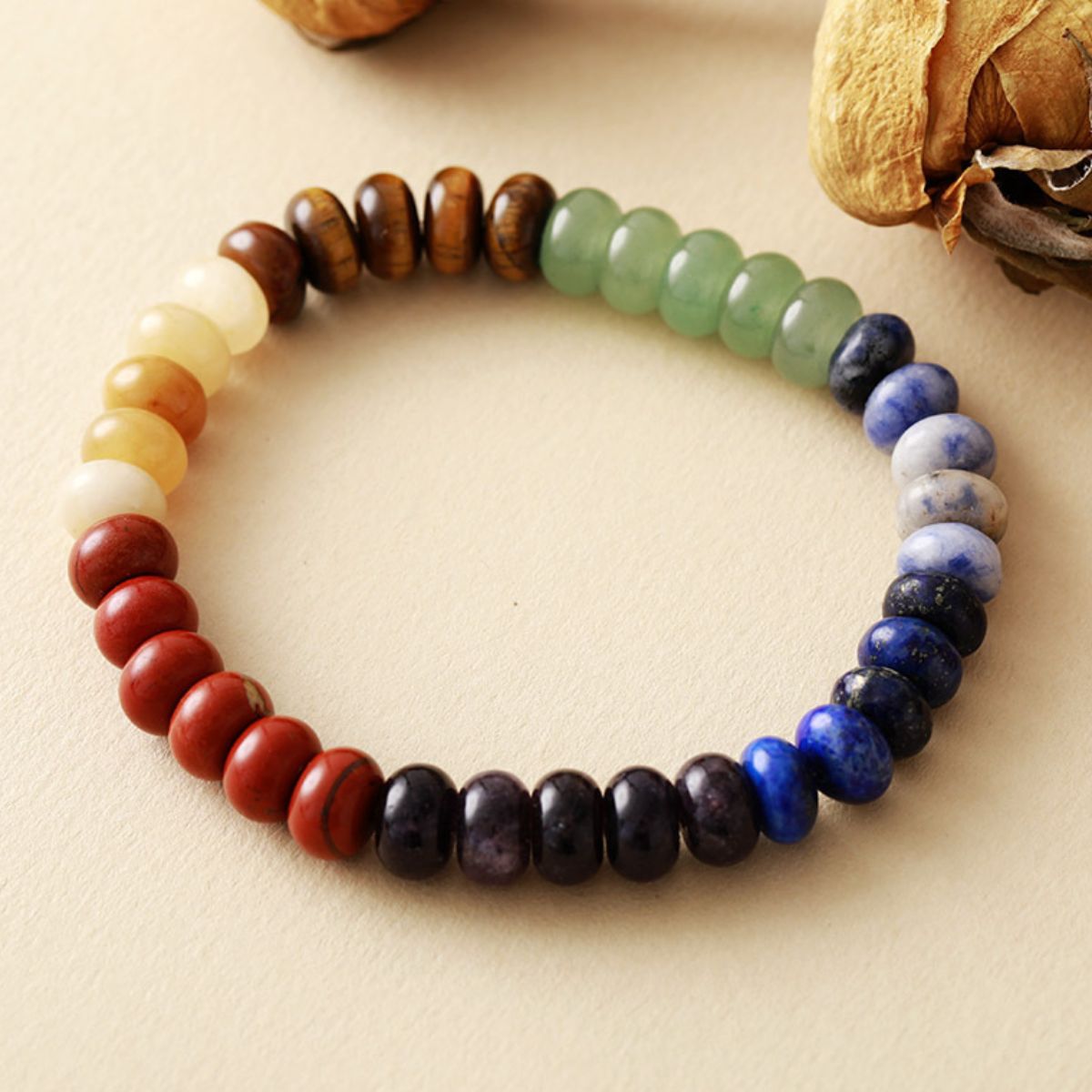 Contrast Natural Stone Bead Bracelet-Bijou Crush