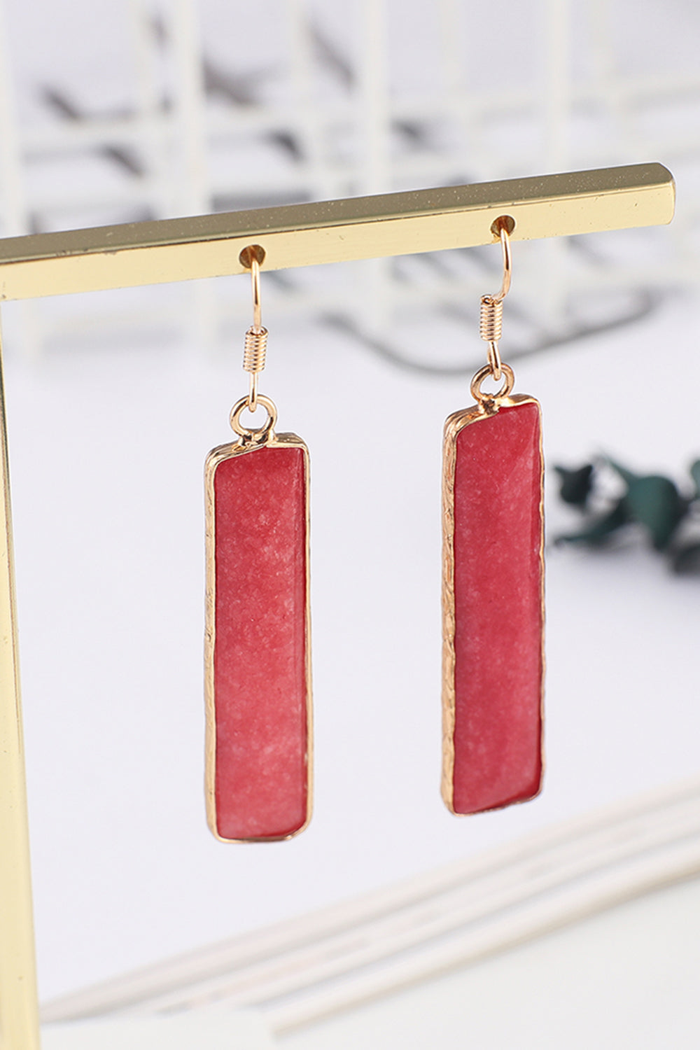 Natural Stone Drop Earrings-Bijou Crush