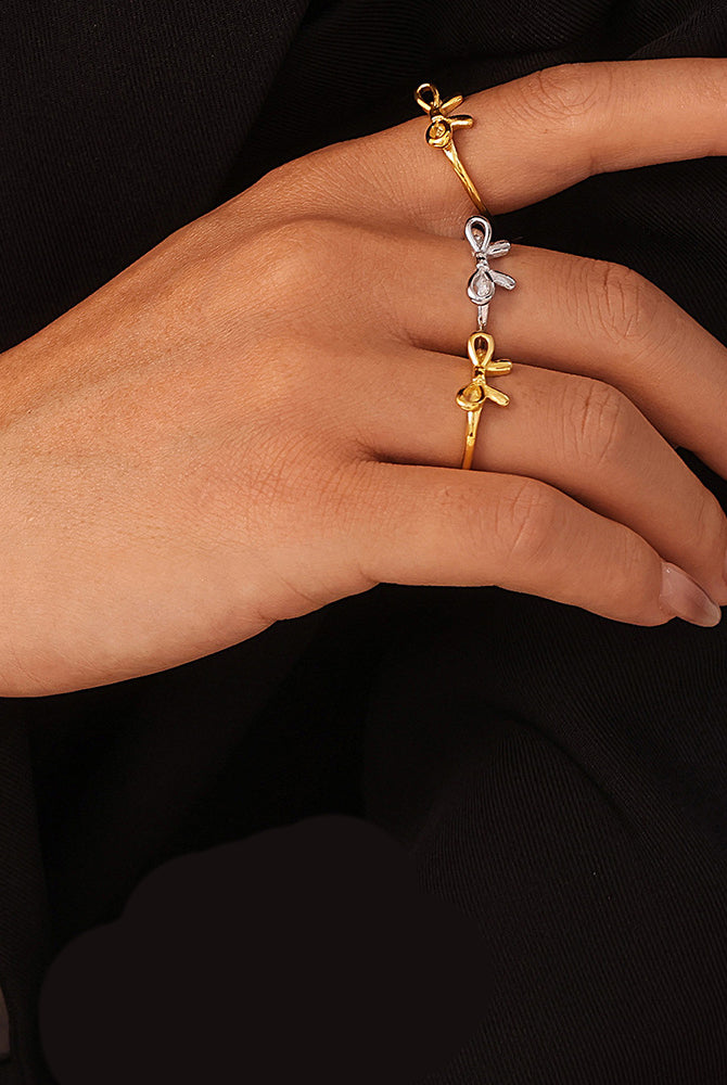 Stainless Steel Bow Ring-Bijou Crush