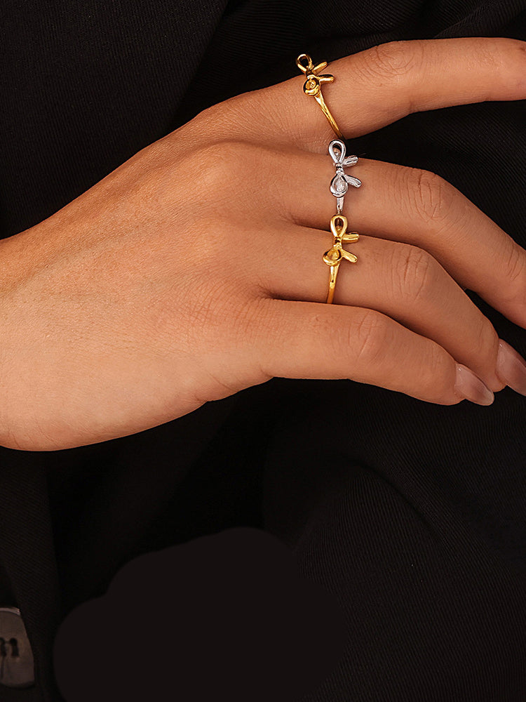 Stainless Steel Bow Ring-Bijou Crush
