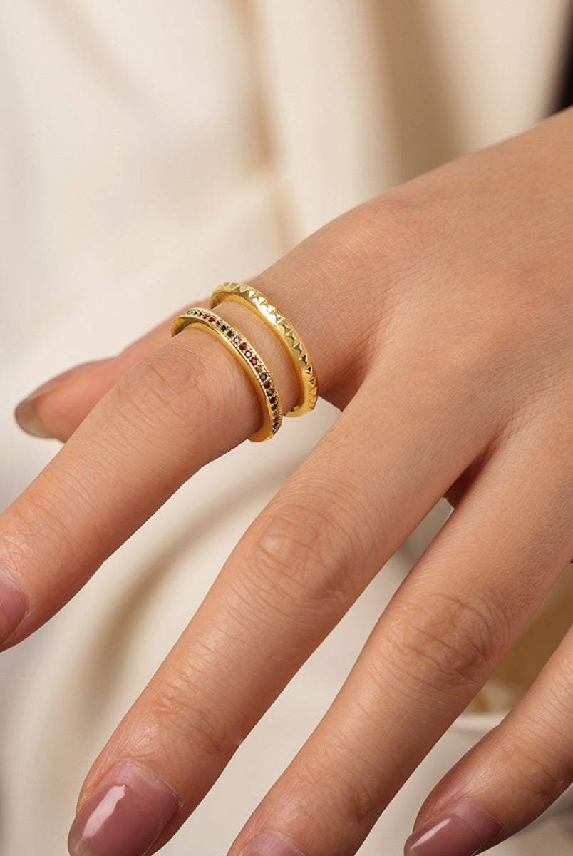 Gold-Plated Czech Diamond Double-Layered Ring-Bijou Crush