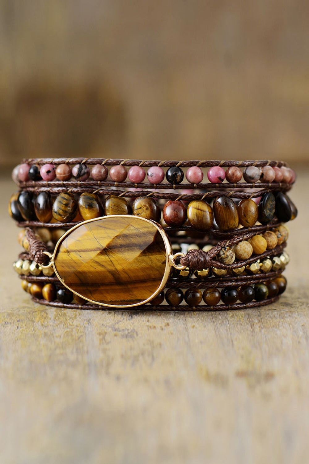 Natural Stone Layered Bracelet-Bijou Crush