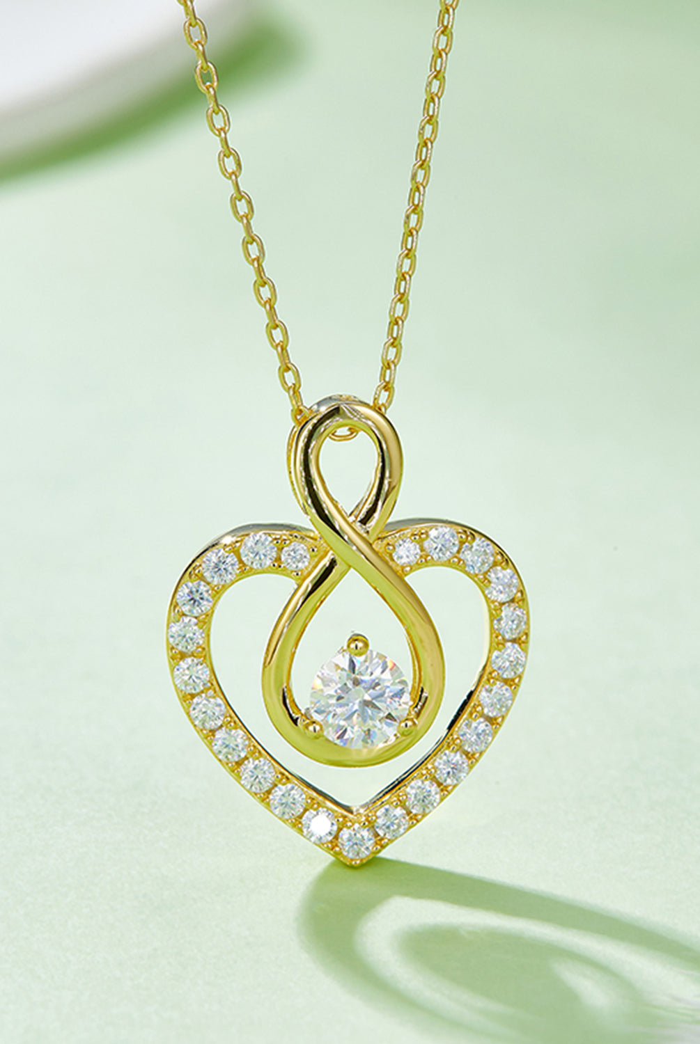 1 Carat Moissanite 925 Sterling Silver Heart Shape Necklace-Bijou Crush