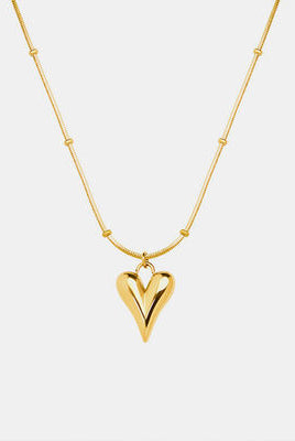 Titanium Steel Heart Pendant Necklace-Bijou Crush