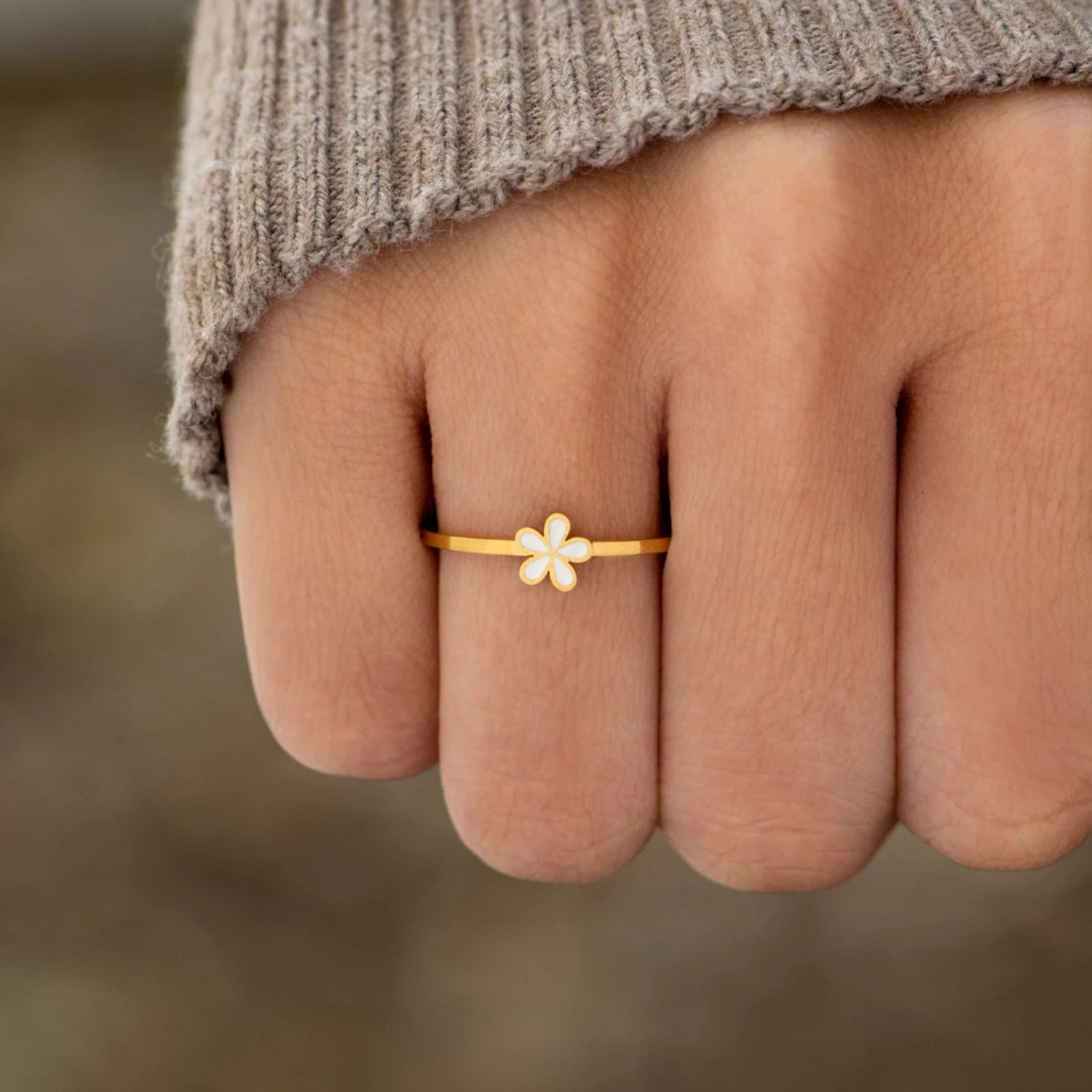 925 Sterling Silver Enamel Flower Ring-Bijou Crush