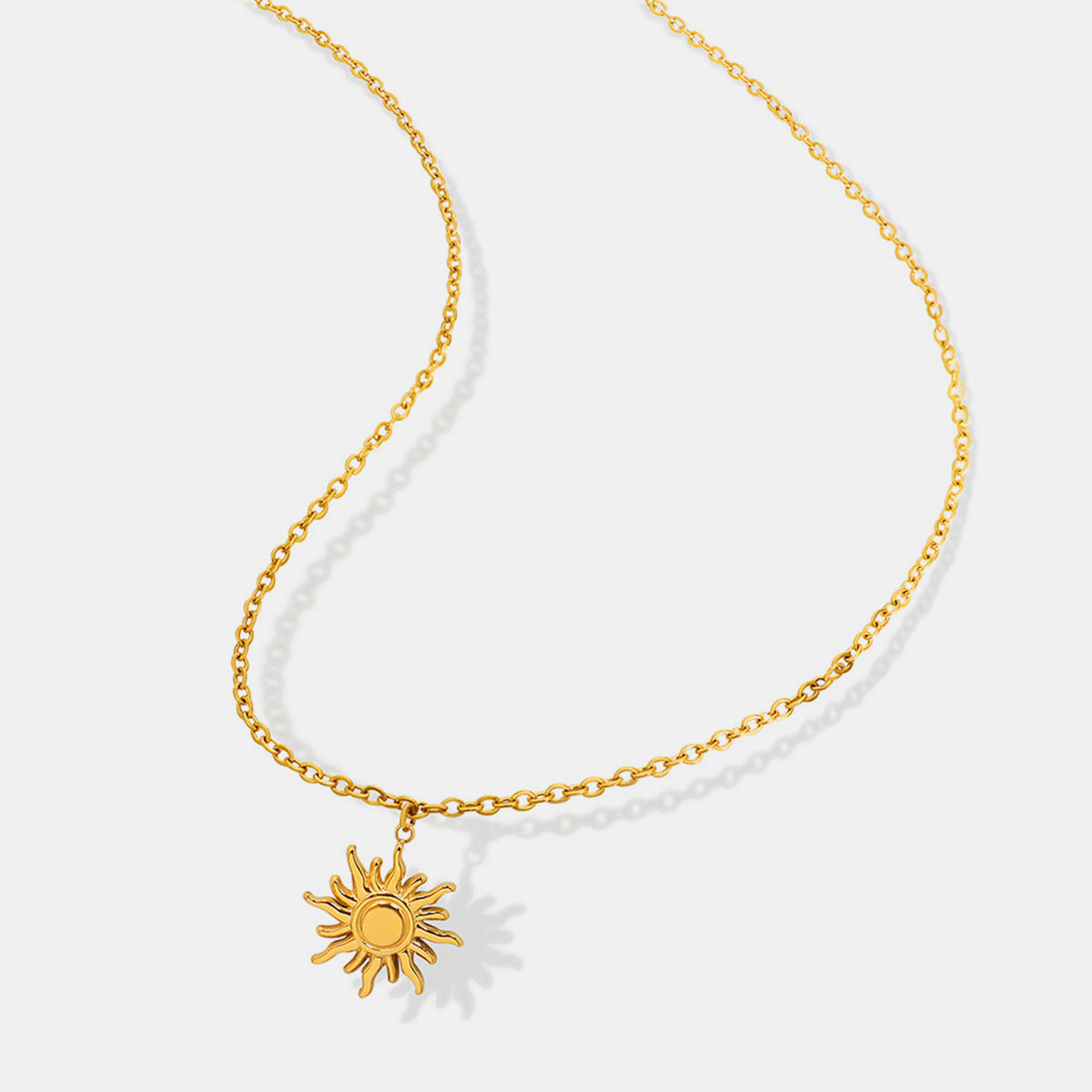 Titanium Steel Sun Shape Pendant Necklace-Bijou Crush
