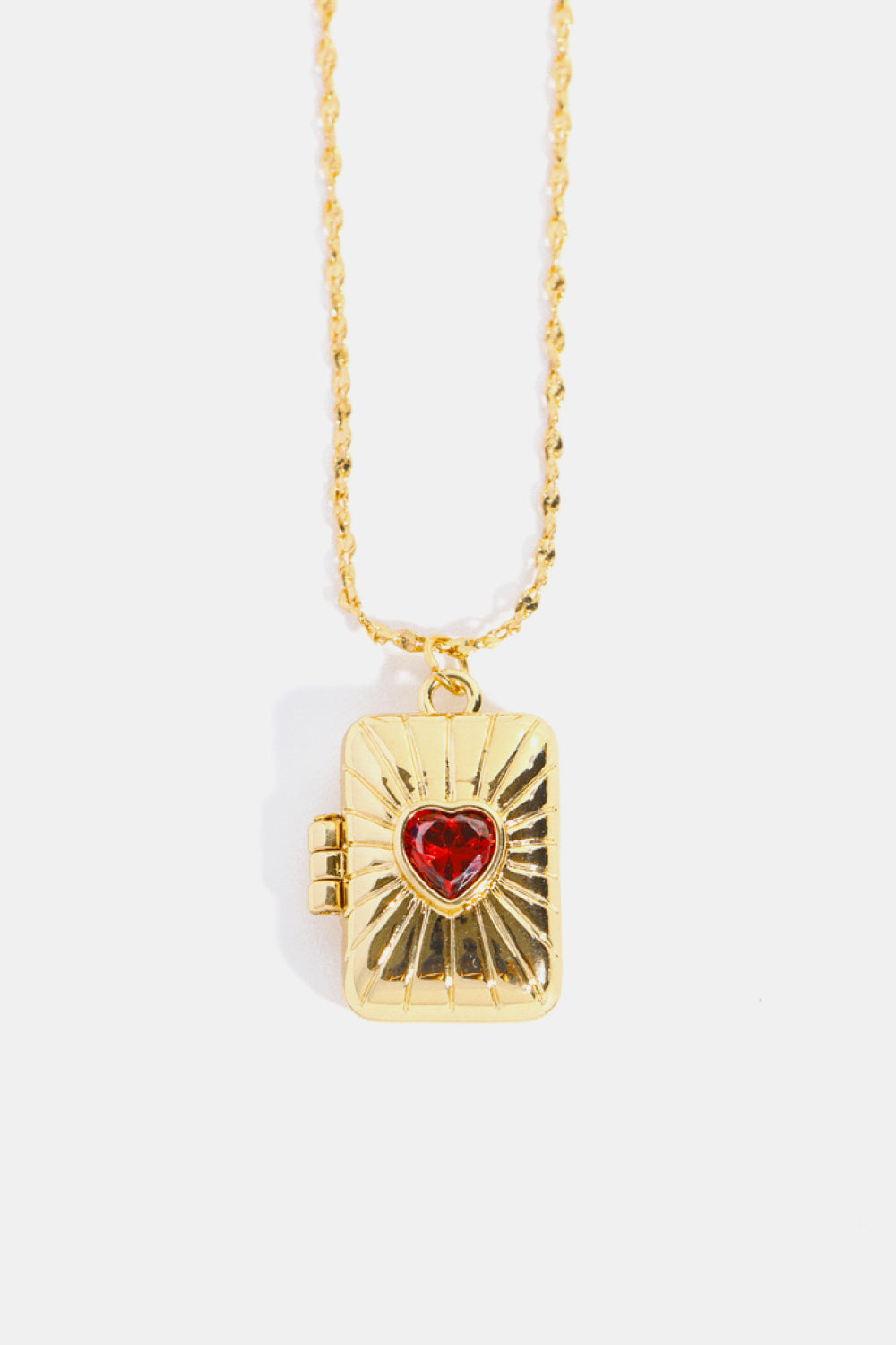 Heart Zircon Box Pendant Copper Necklace-Bijou Crush