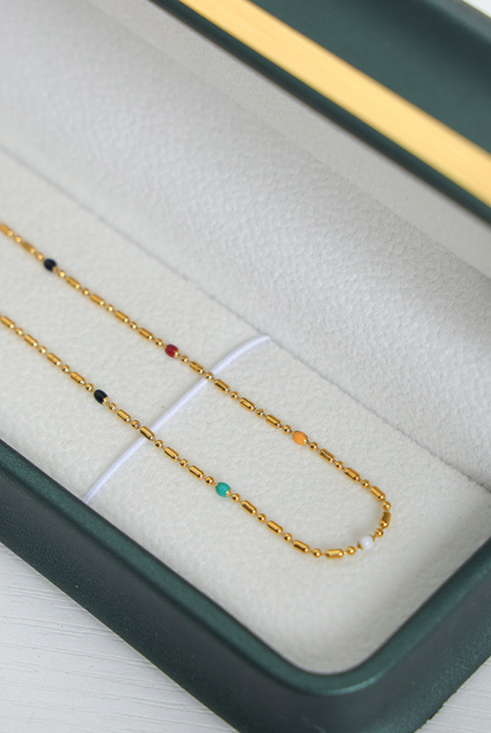 18K Gold-Plated Oil Drip Bead Necklace-Bijou Crush