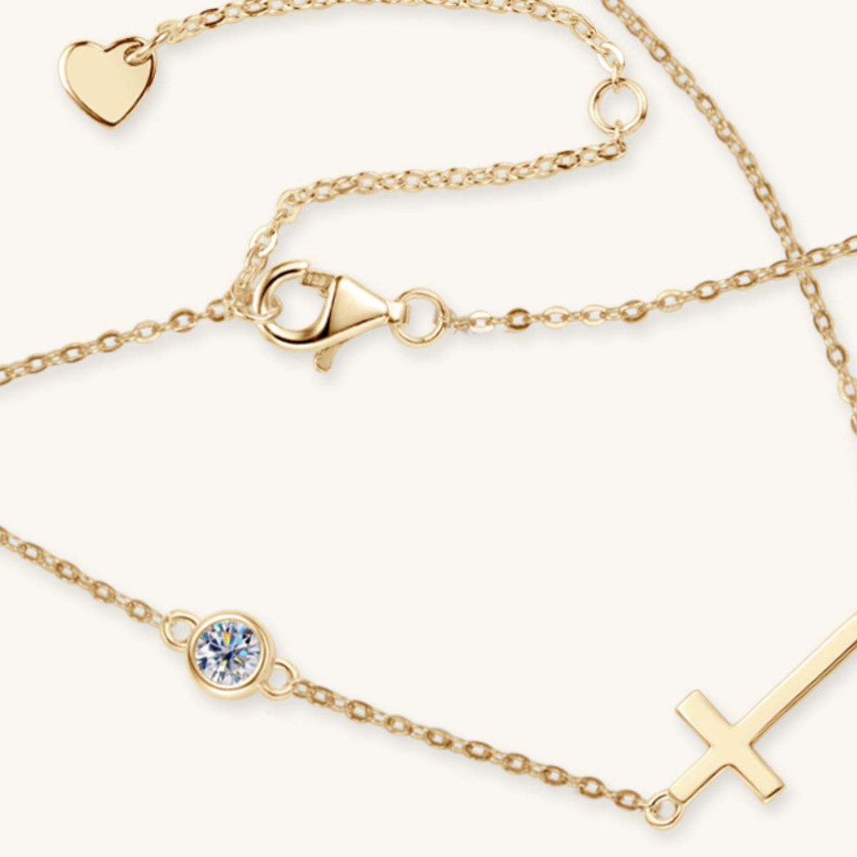 Cross 925 Sterling Silver Moissanite Necklace-Bijou Crush