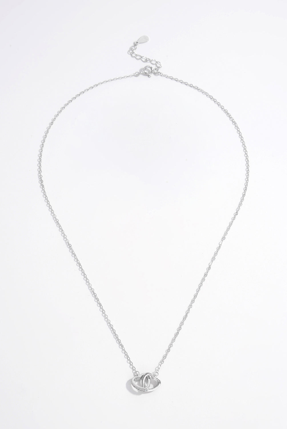 925 Sterling Silver Inlaid Zircon Heart Necklace-Bijou Crush