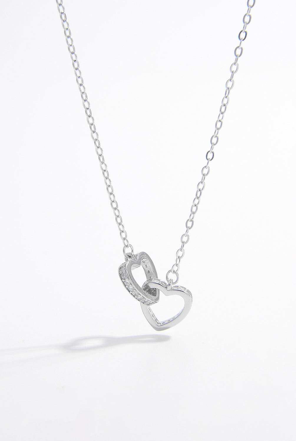 925 Sterling Silver Inlaid Zircon Heart Necklace-Bijou Crush