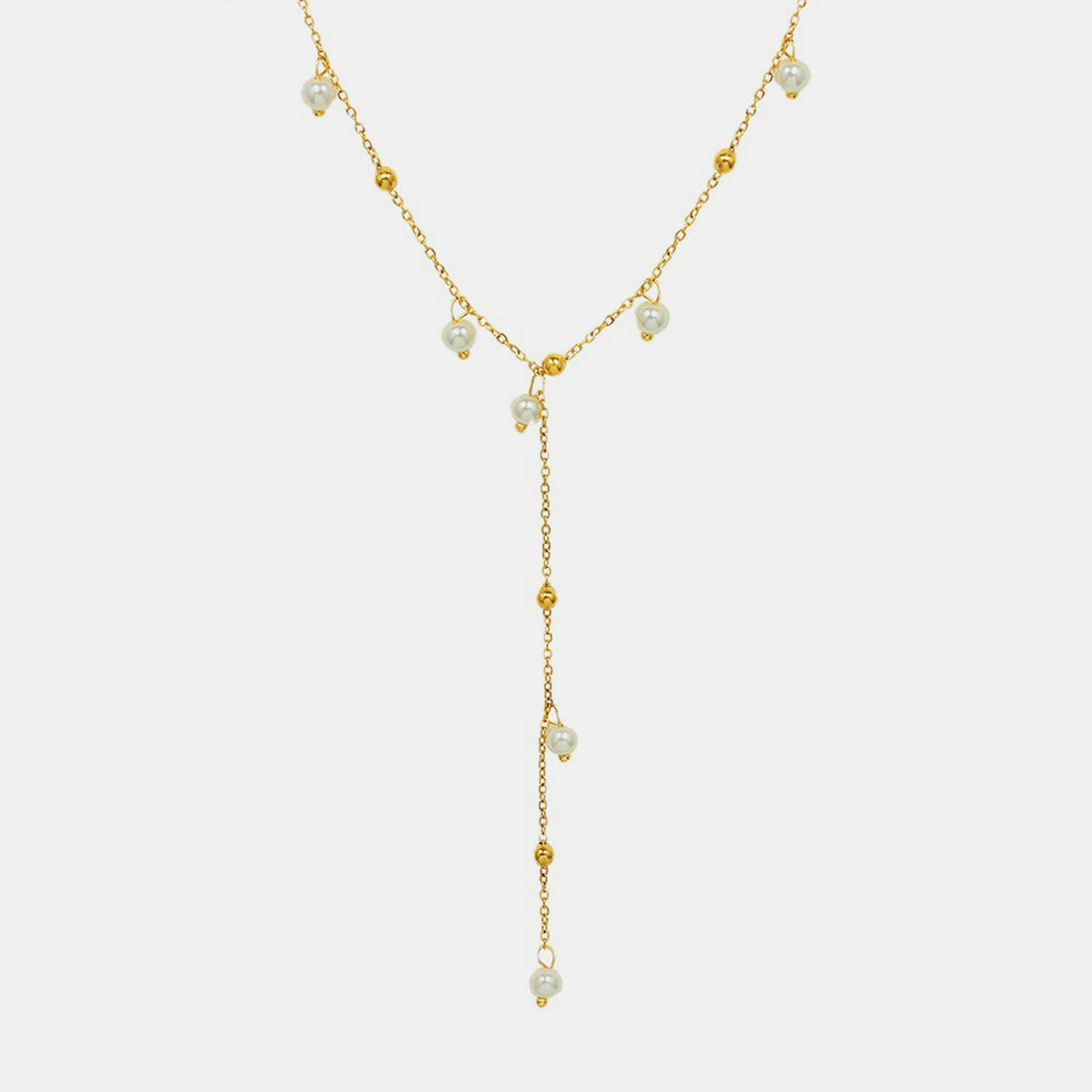 18K Gold-Plated Pearl Drop Necklace-Bijou Crush