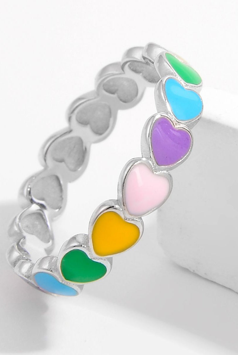 925 Sterling Silver Drip Oil Heart Ring-Bijou Crush