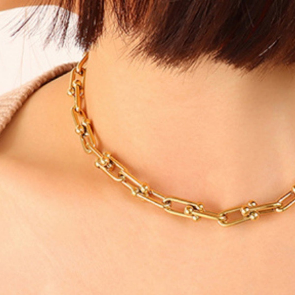 Chunky Chain Titanium Steel Necklace-Bijou Crush