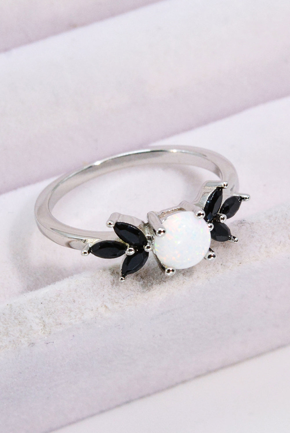 Opal and Zircon Contrast Ring-Bijou Crush