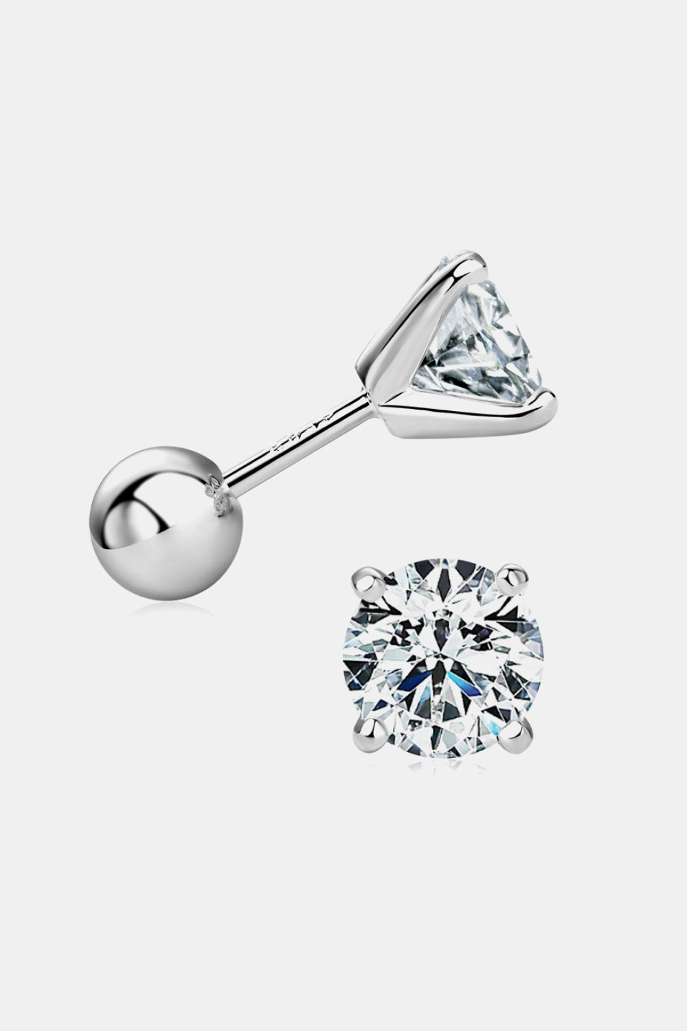 2-Carat Moissanite Stud Earrings in 925 Sterling Silver-Bijou Crush