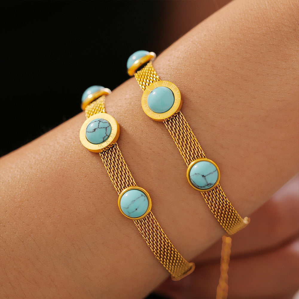 Turquoise Titanium Steel Bracelet-Bijou Crush