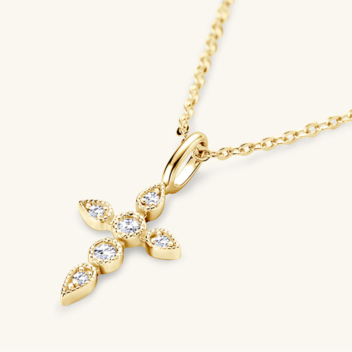 Moissanite Cross Pendant Necklace - 925 Sterling Silver-Bijou Crush