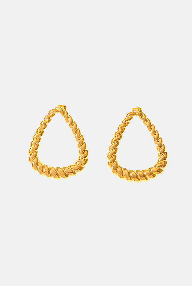 18K Gold-Plated Twisted Earrings-Bijou Crush