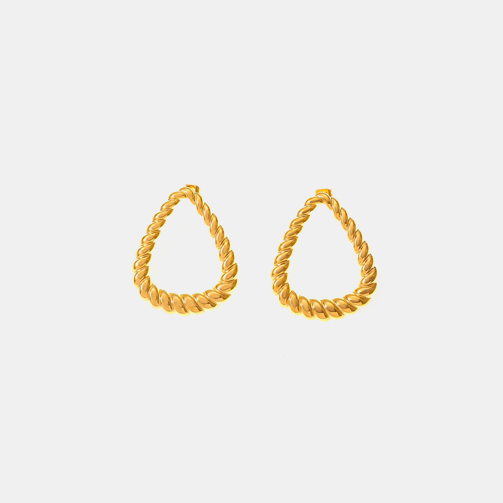 18K Gold-Plated Twisted Earrings-Bijou Crush
