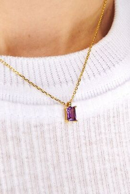 Titanium Steel Inlaid Zircon Pendant Necklace-Bijou Crush