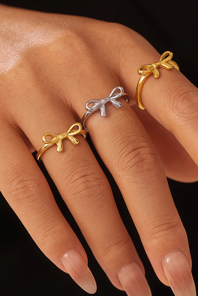 Stainless Steel Bow Ring-Bijou Crush