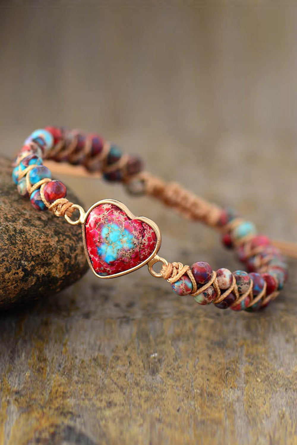 Handmade Heart Shape Natural Stone Bracelet-Bijou Crush