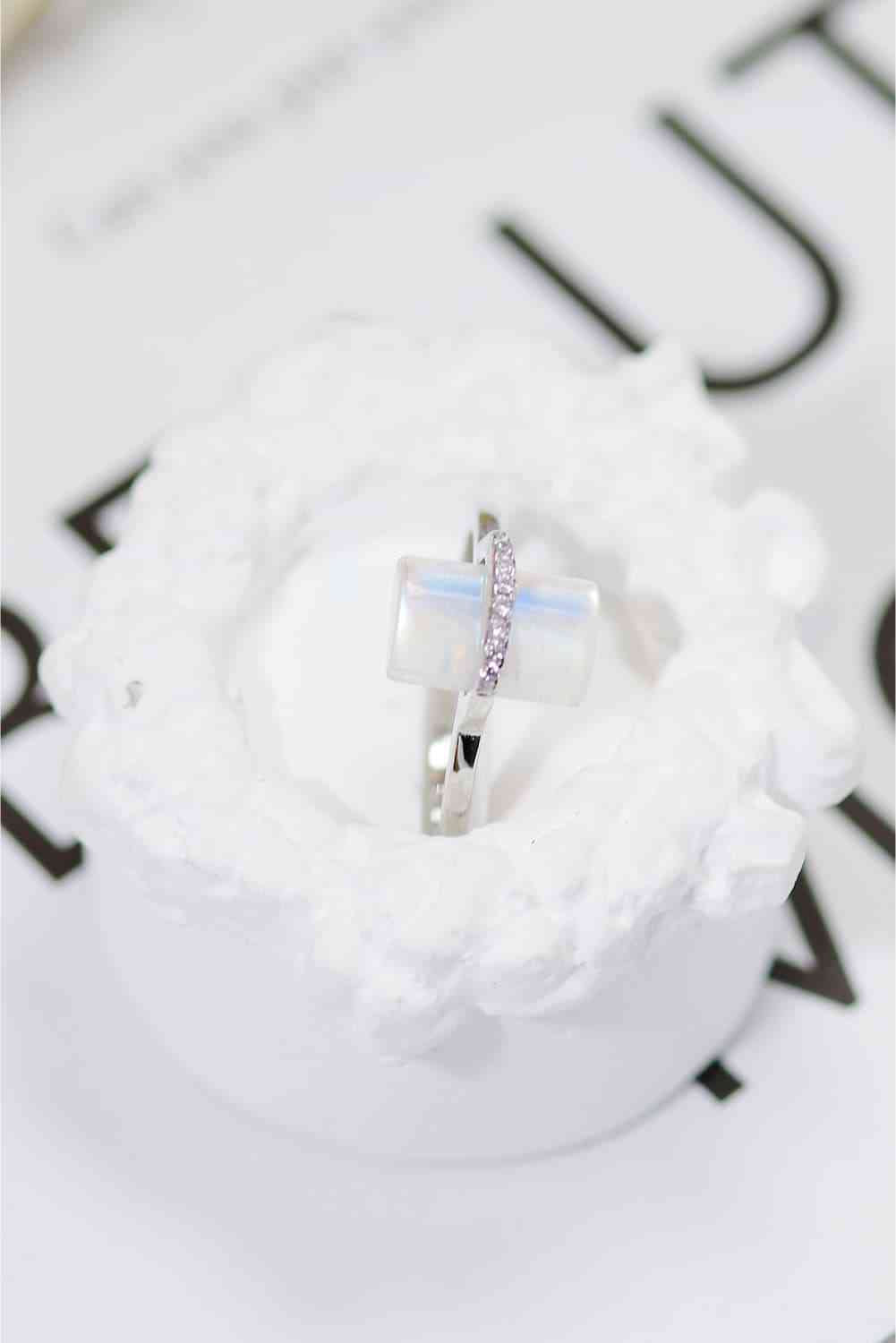 Natural Moonstone Platinum-Plated Ring-Bijou Crush