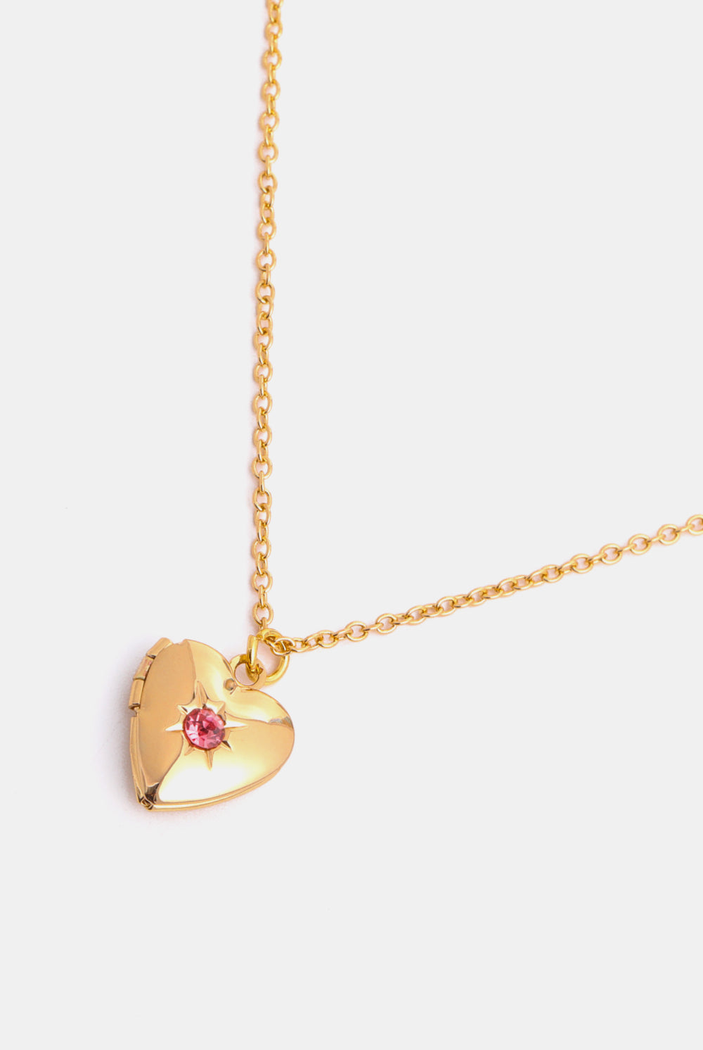 Zircon Heart Shape 14K Gold-Plated Pendant Necklace-Bijou Crush