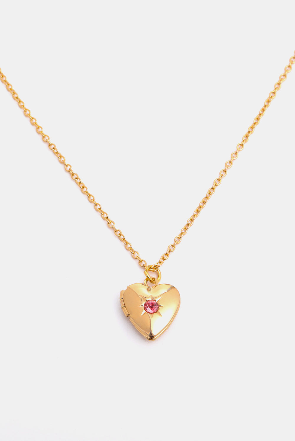 Zircon Heart Shape 14K Gold-Plated Pendant Necklace-Bijou Crush