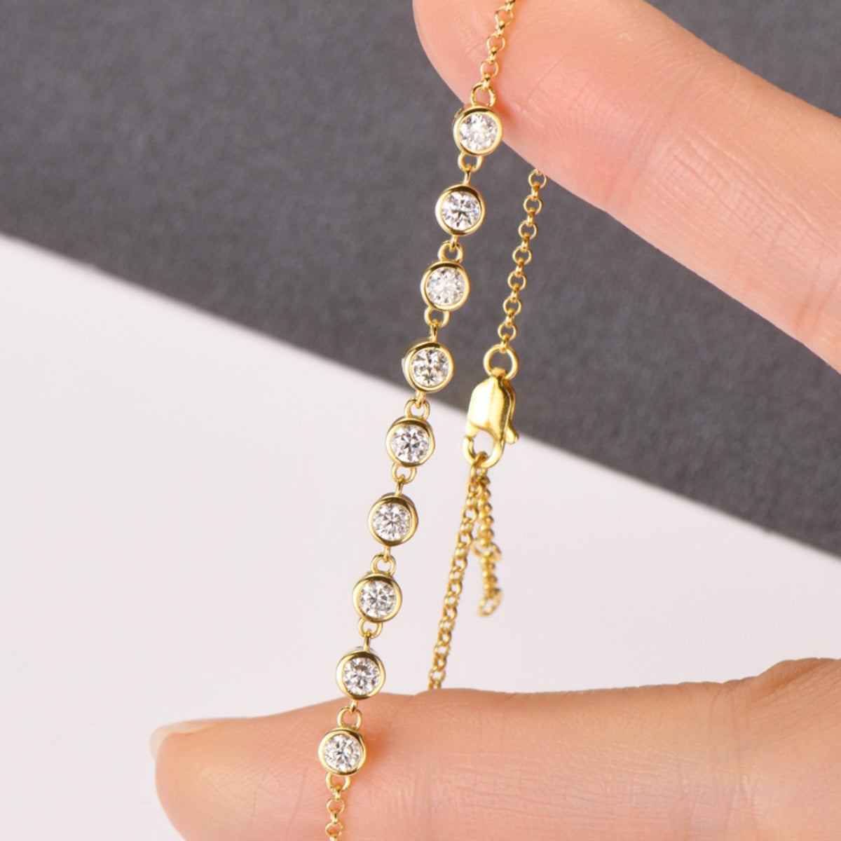 Inlaid Moissanite 925 Sterling Silver Bracelet-Bijou Crush