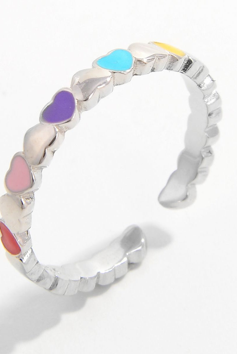 925 Sterling Silver Drip Oil Heart Ring-Bijou Crush