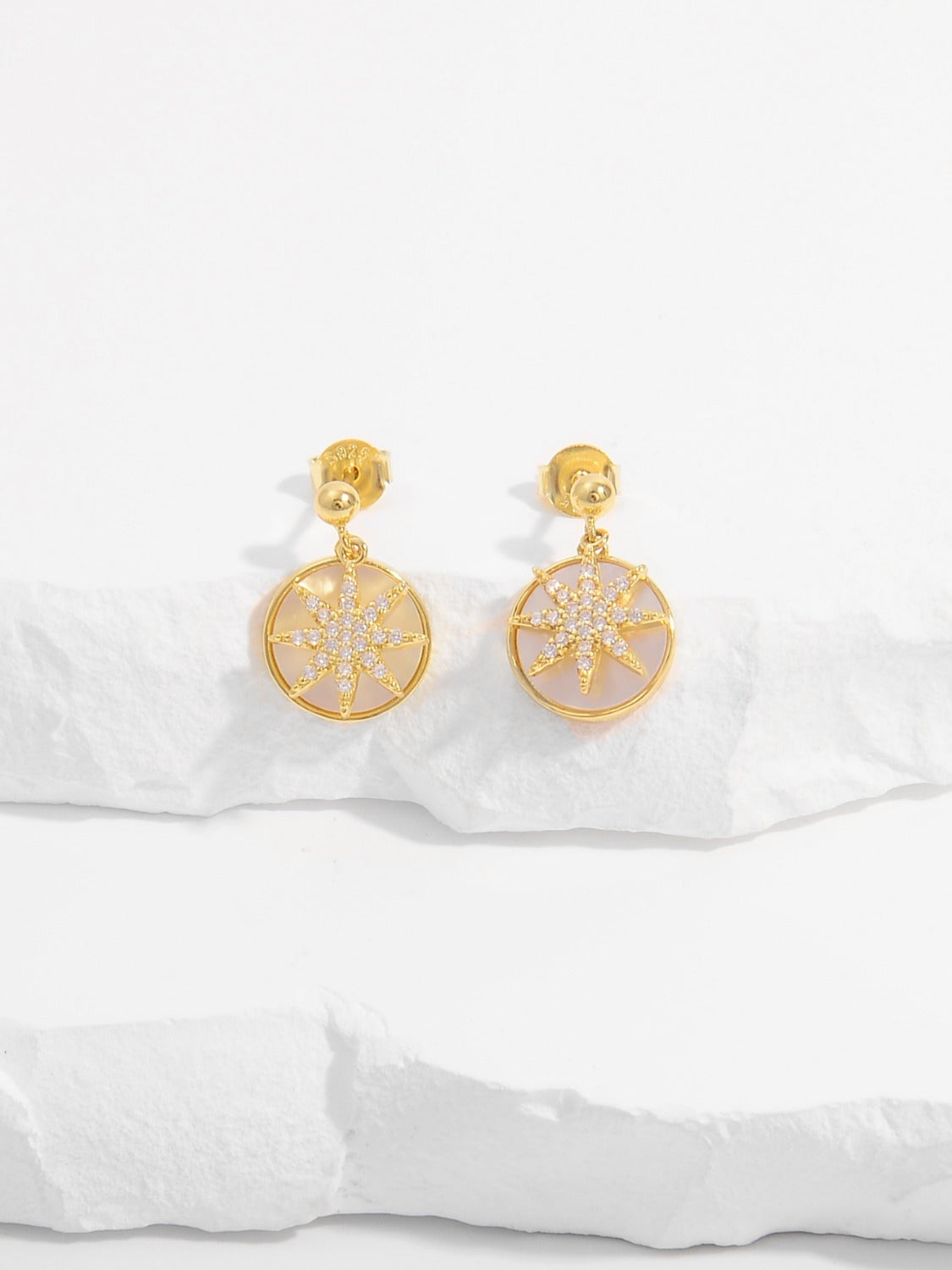 18K Gold-Plated 925 Sterling Silver Star Shape Earrings-Bijou Crush