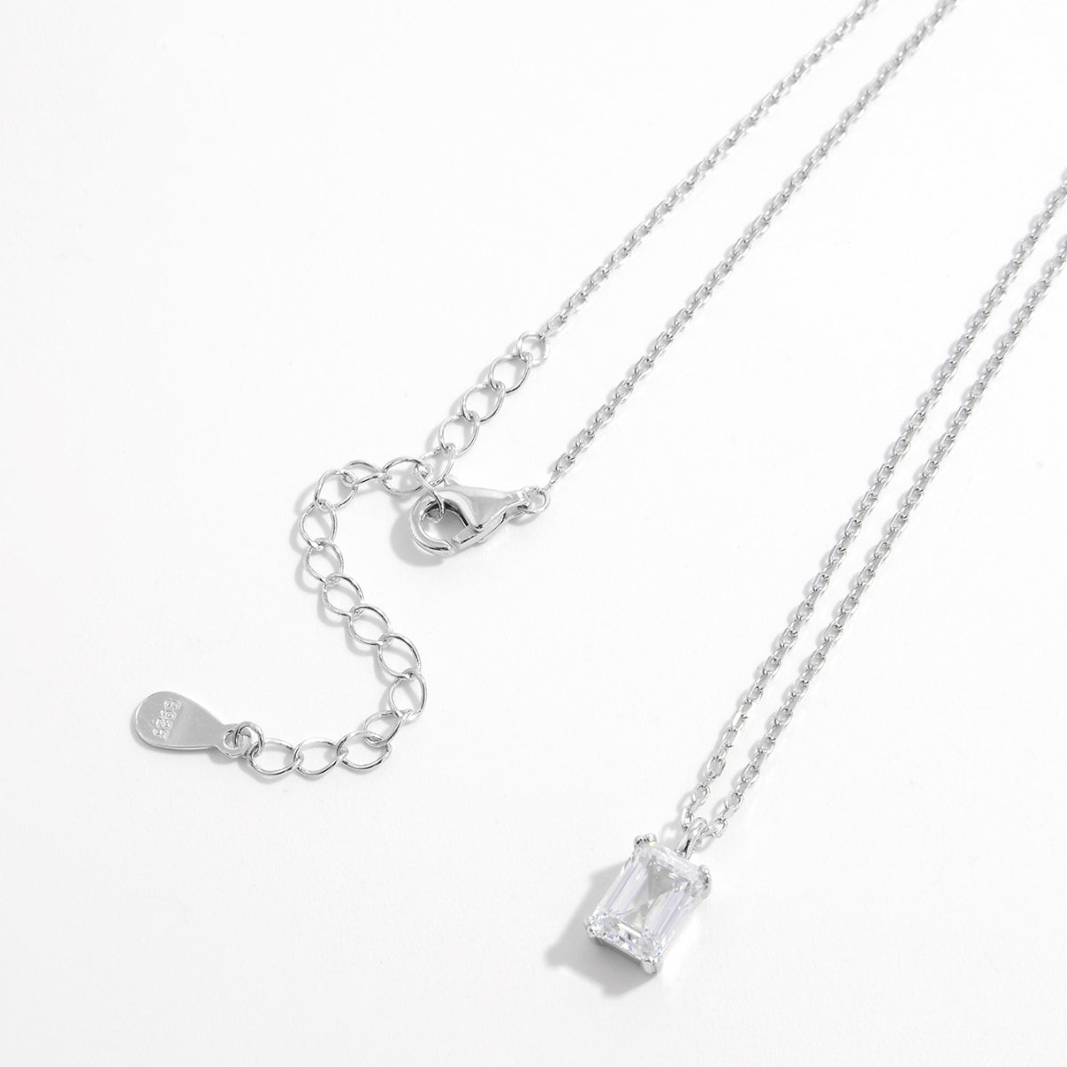 Sterling Silver Zircon Pendant Necklace-Bijou Crush