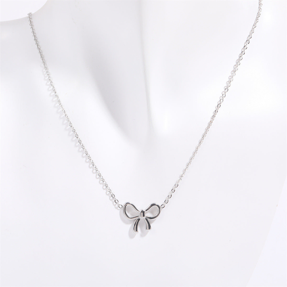 Bow Pendant Necklace - Titanium Steel Vibes-Bijou Crush