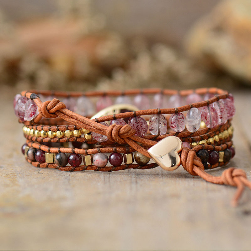 Natural Stone Layered Bracelet-Bijou Crush