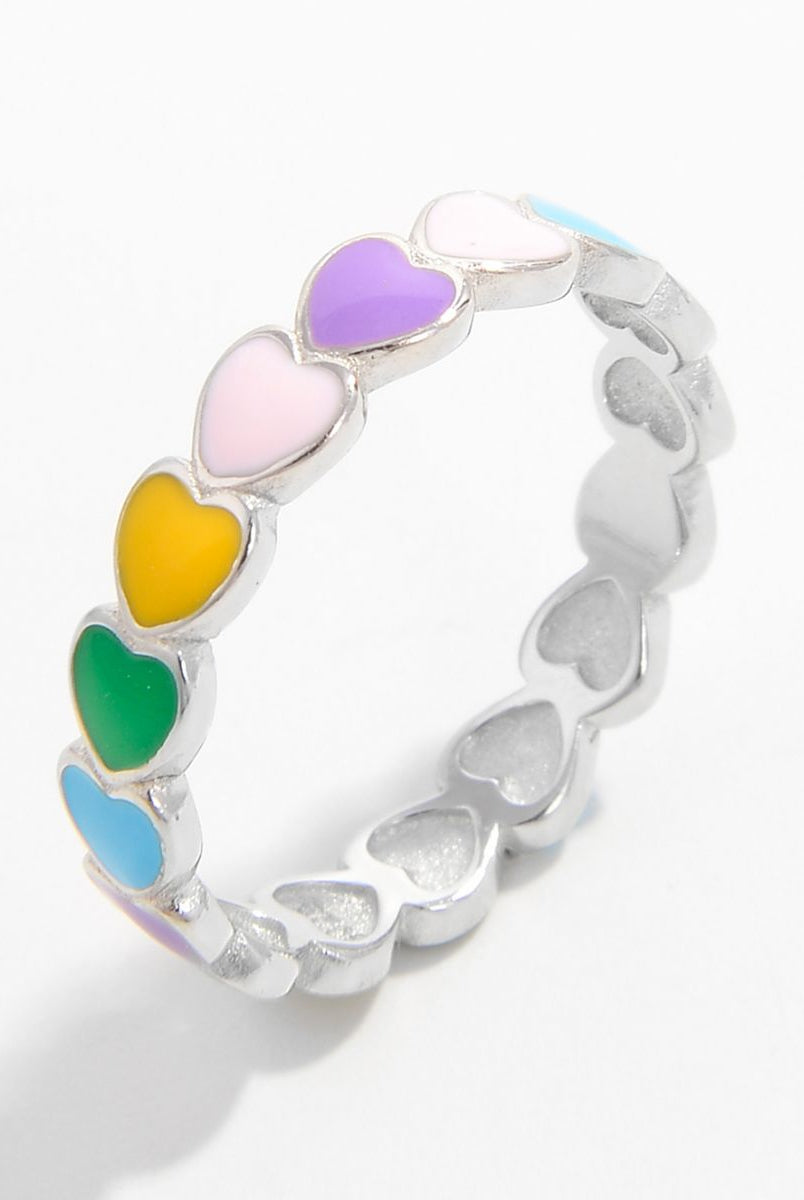 925 Sterling Silver Drip Oil Heart Ring-Bijou Crush