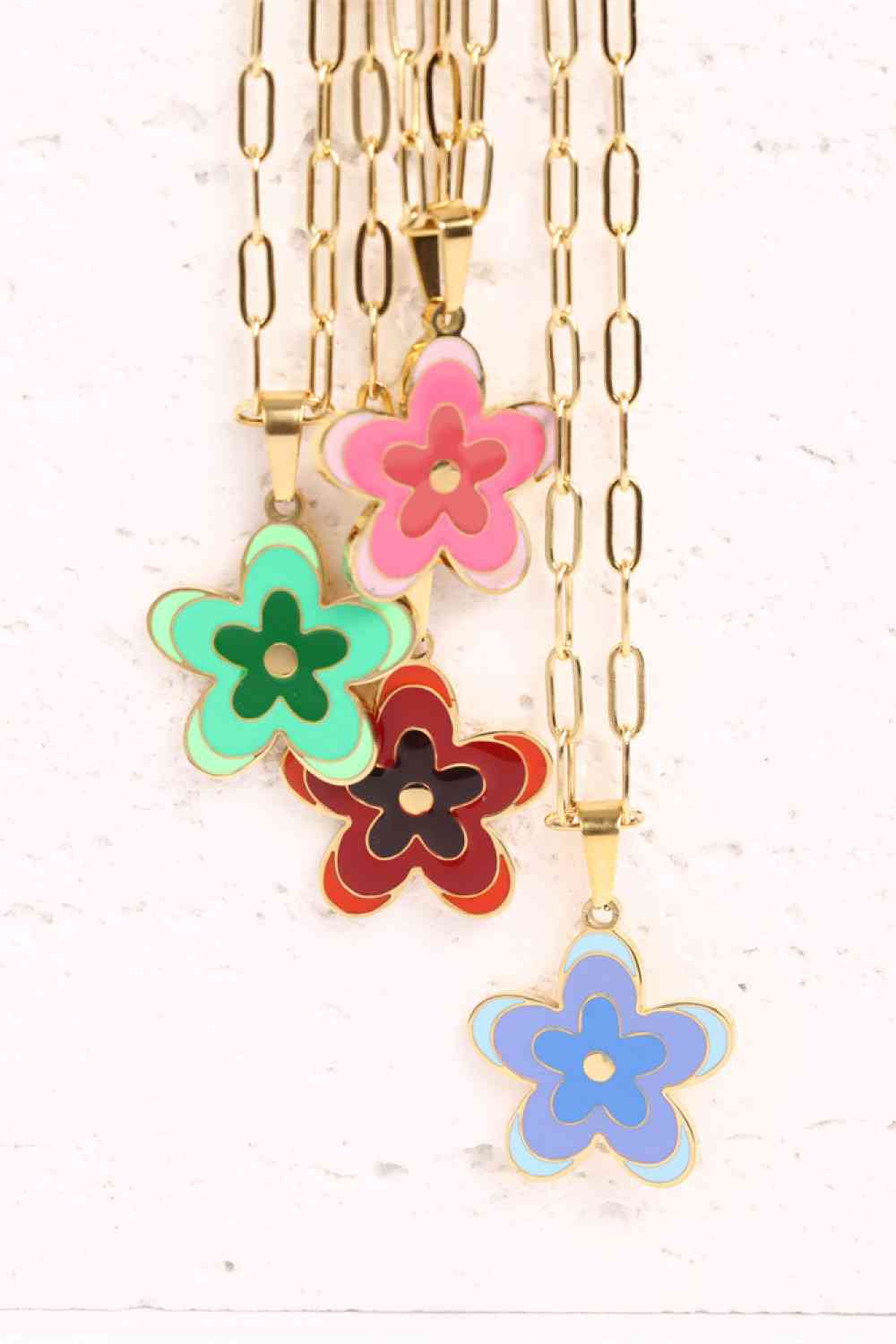 Flower Pendant Stainless Steel Necklace-Bijou Crush