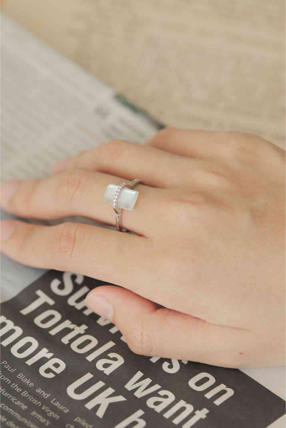 Natural Moonstone Platinum-Plated Ring-Bijou Crush