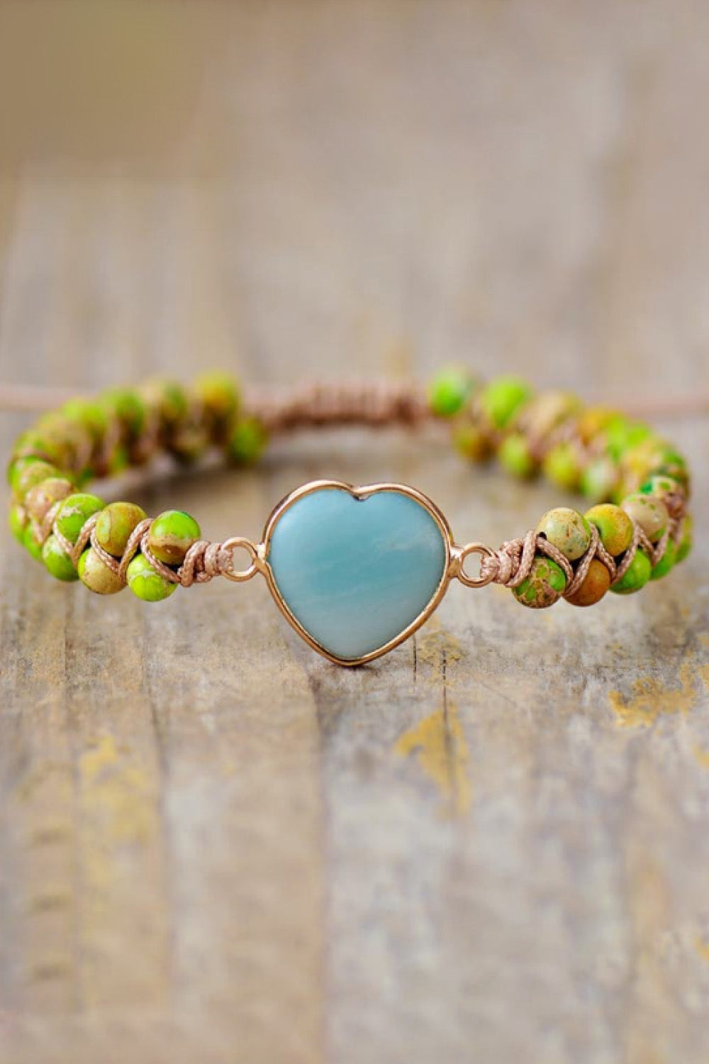 Handmade Heart Shape Natural Stone Bracelet-Bijou Crush