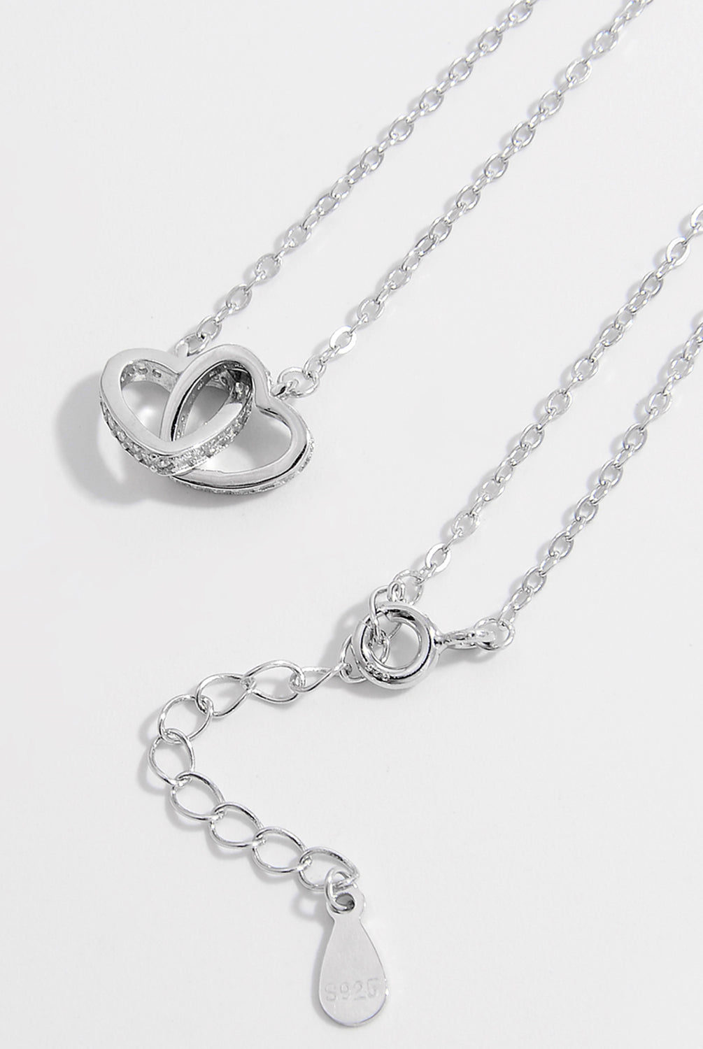 925 Sterling Silver Inlaid Zircon Heart Necklace-Bijou Crush
