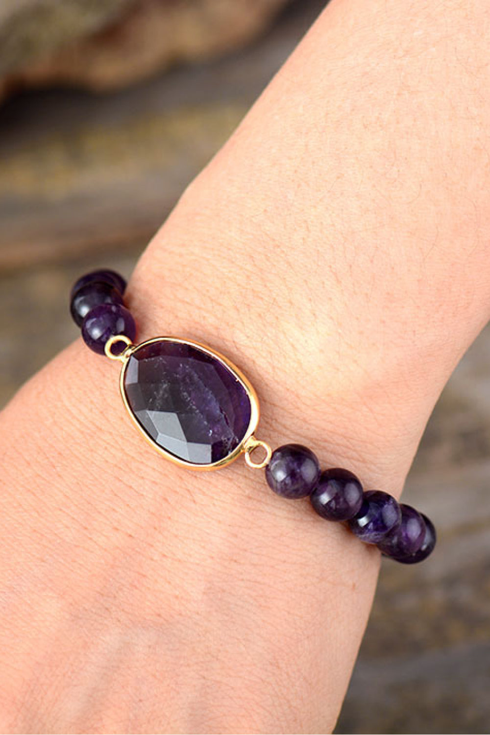 Handmade Amethyst Beaded Bracelet-Bijou Crush