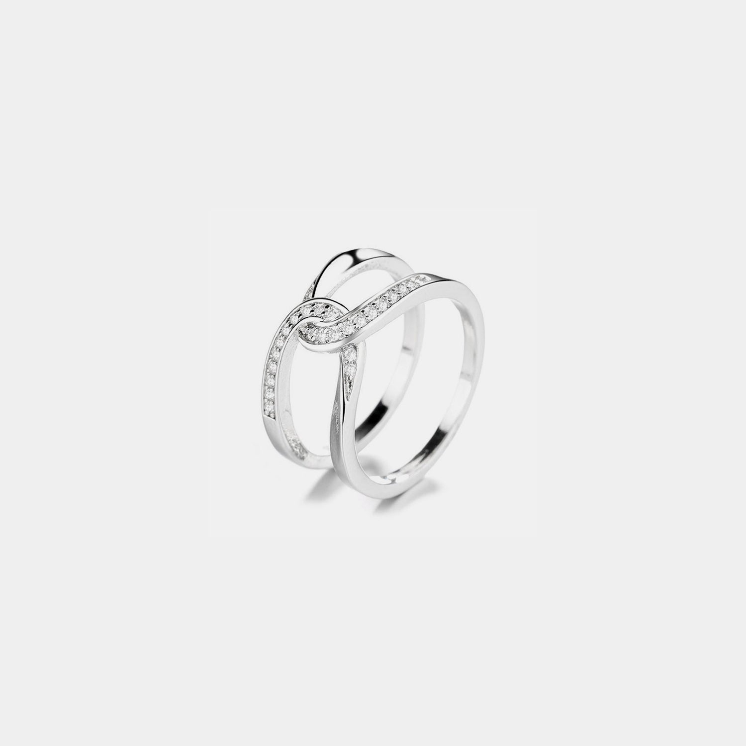 Twisted Inlaid Zircon Double-layered Ring-Bijou Crush