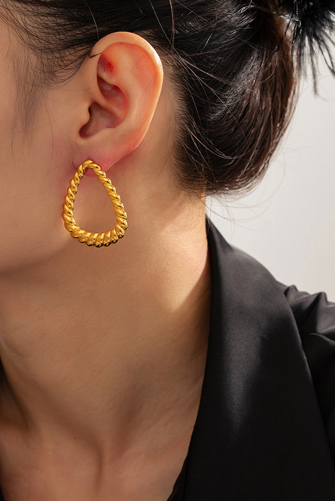 18K Gold-Plated Twisted Earrings-Bijou Crush
