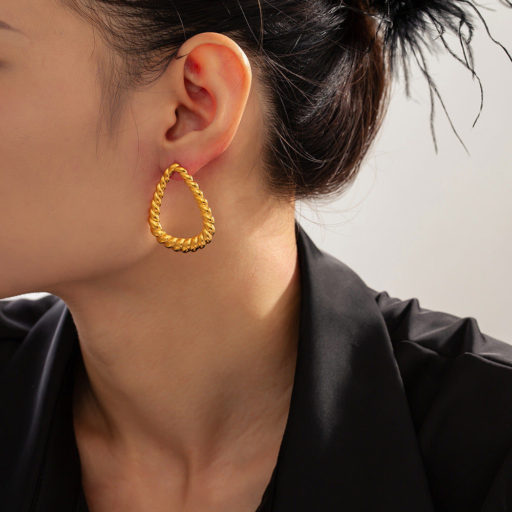 18K Gold-Plated Twisted Earrings-Bijou Crush