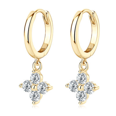 925 Sterling Silver Moissanite Hoop Drop Earrings-Bijou Crush