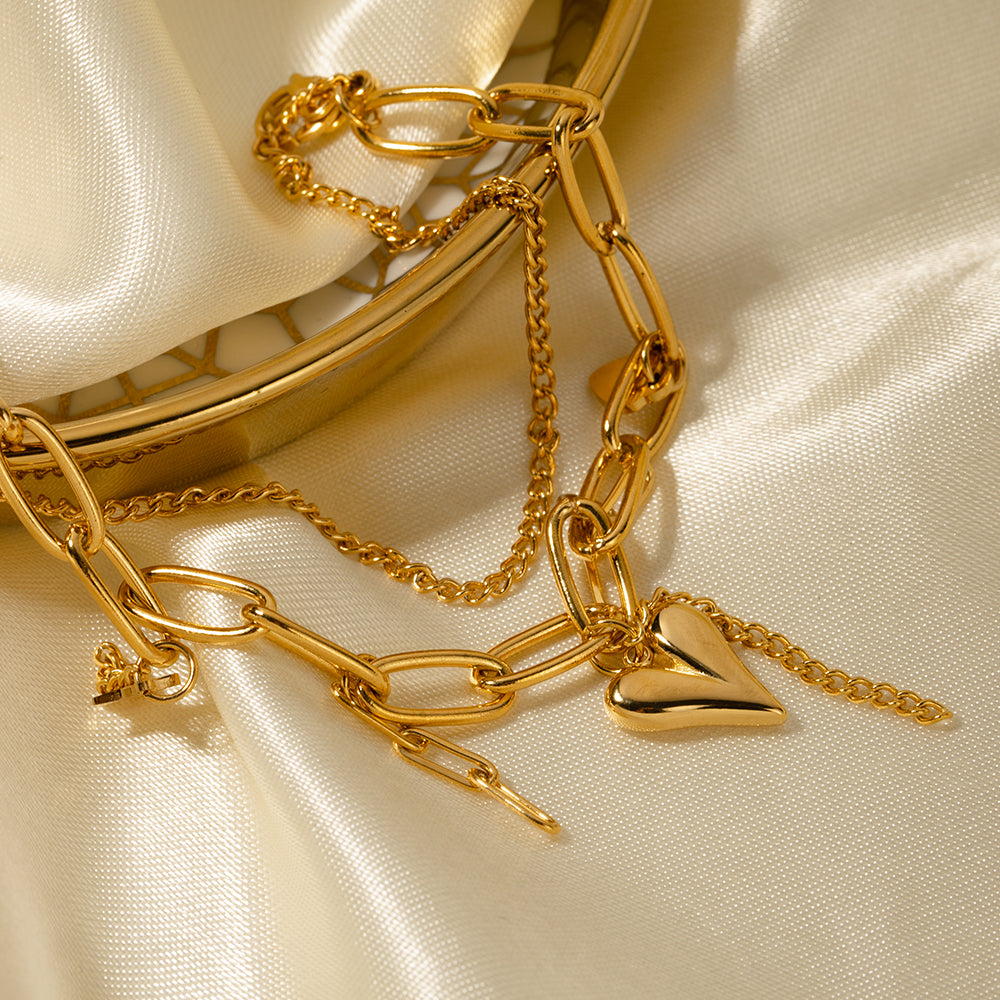 Stainless Steel Double Layered Charm Bracelet-Bijou Crush