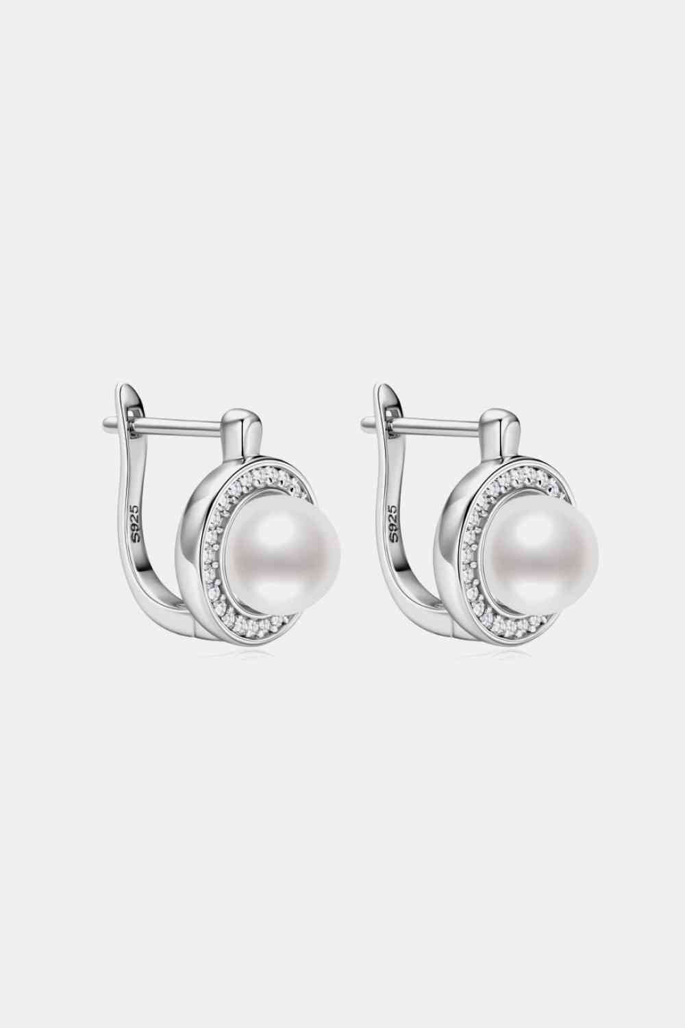 Moissanite Pearl 925 Sterling Silver Earrings-Bijou Crush
