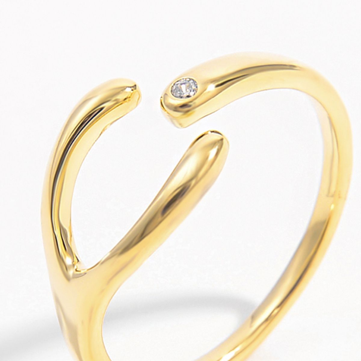 925 Sterling Silver Inlaid Zircon Open Ring-Bijou Crush