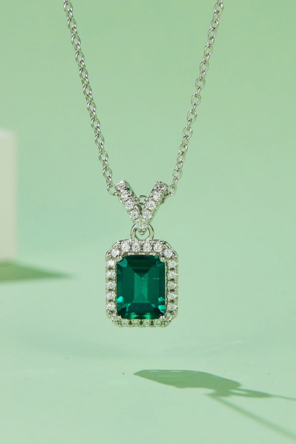 Adored 1.25 Carat Lab-Grown Emerald Pendant Necklace-Bijou Crush